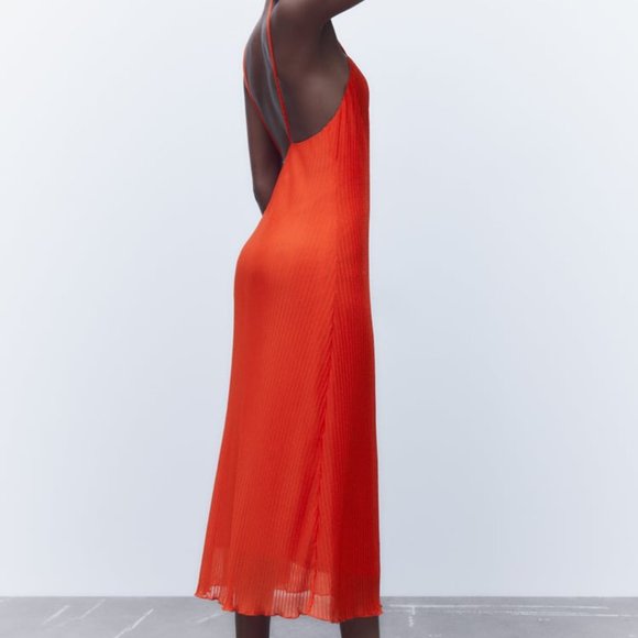 Zara - PLEATED MIDI DRESS - Picture 3 of 7